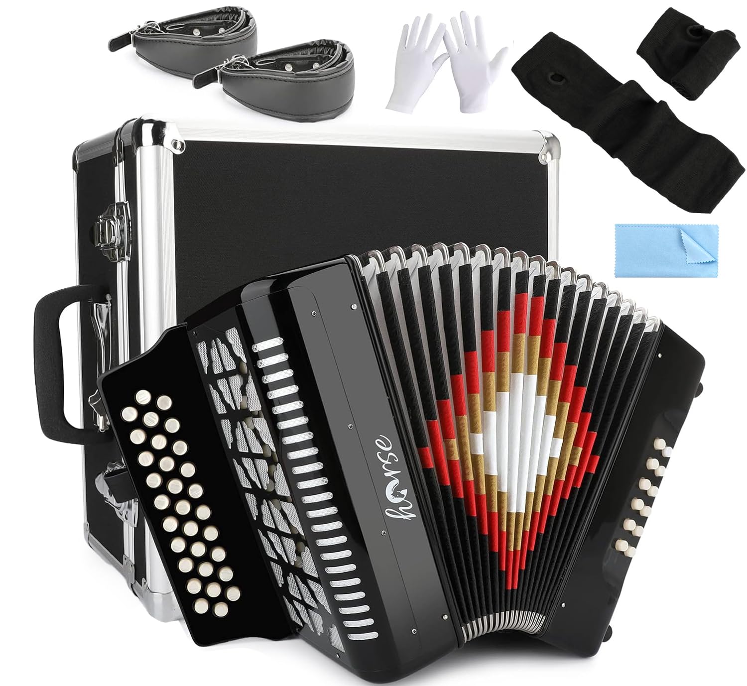 Amazon.com: Horse 31 Key Accordion,12 Bass 3-Row F/B/E Diatonic